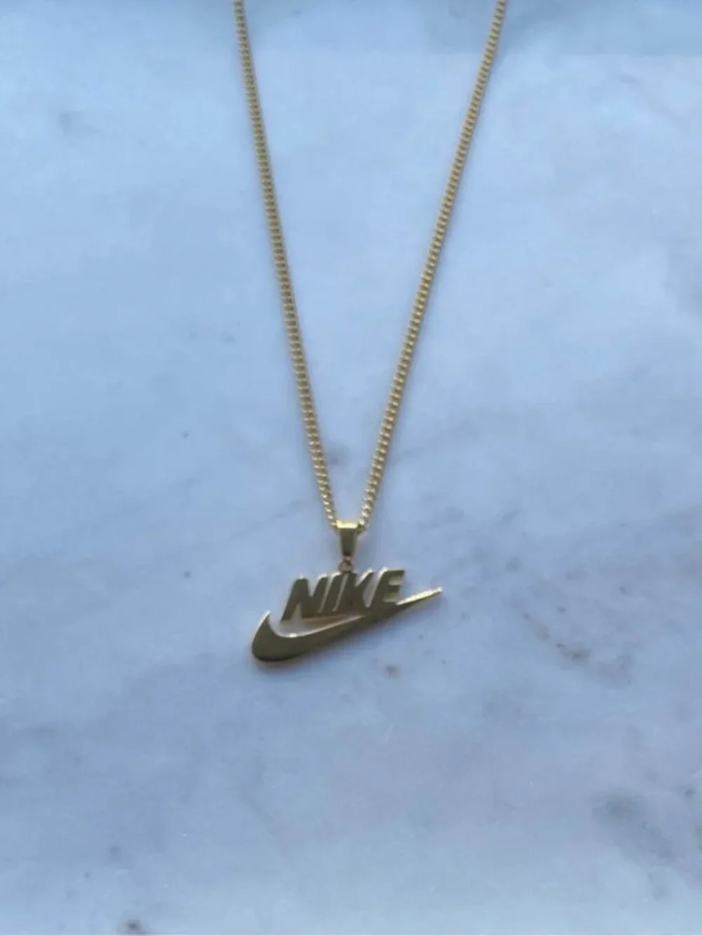 Gold Plated Nike Necklace - Thin Chain - 20
